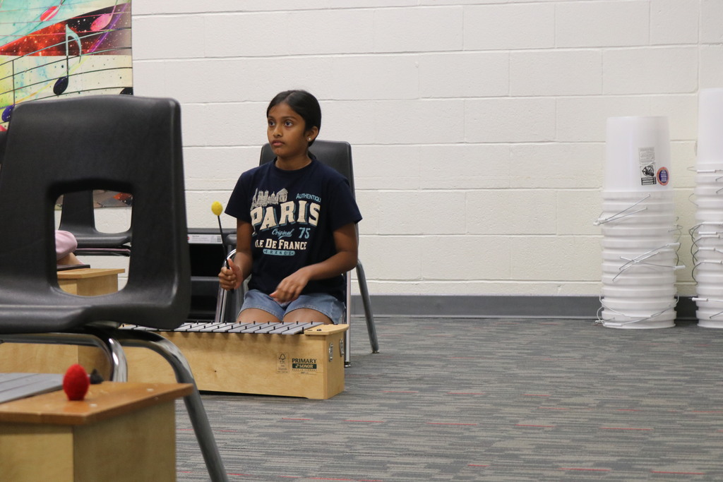 Students in 5th grade music class are learning about rhythm. 