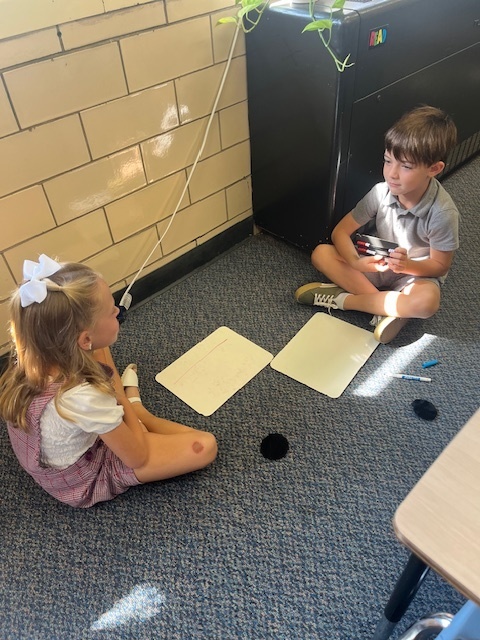 Broadway Elementary students having fun while learning math.
