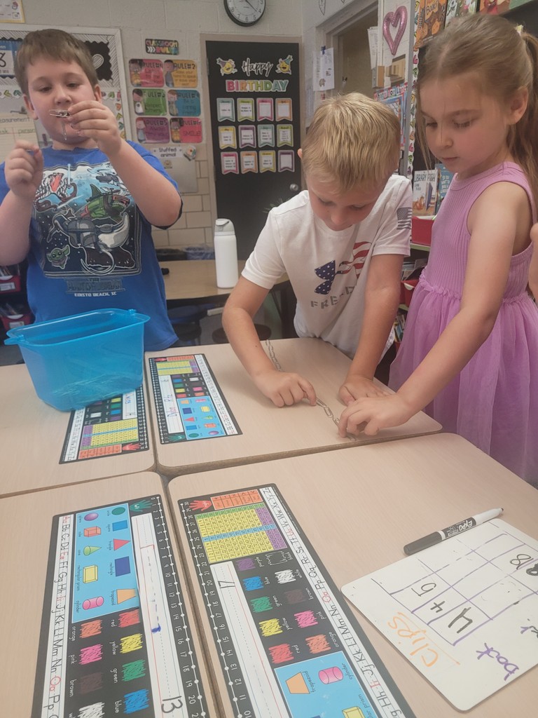 First graders in math class.