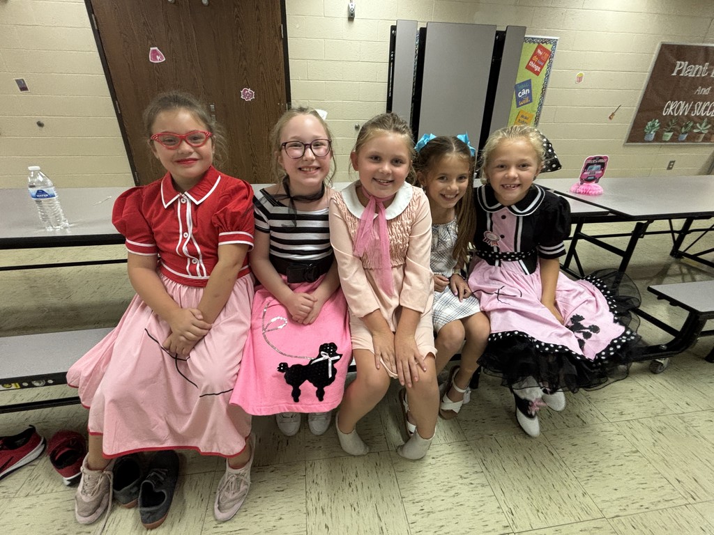 L.T. Ball third graders dressed up in fifties style for their sock hop.  