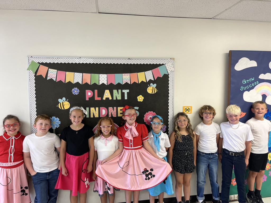 L.T. Ball third graders dressed up in fifties style for their sock hop.  