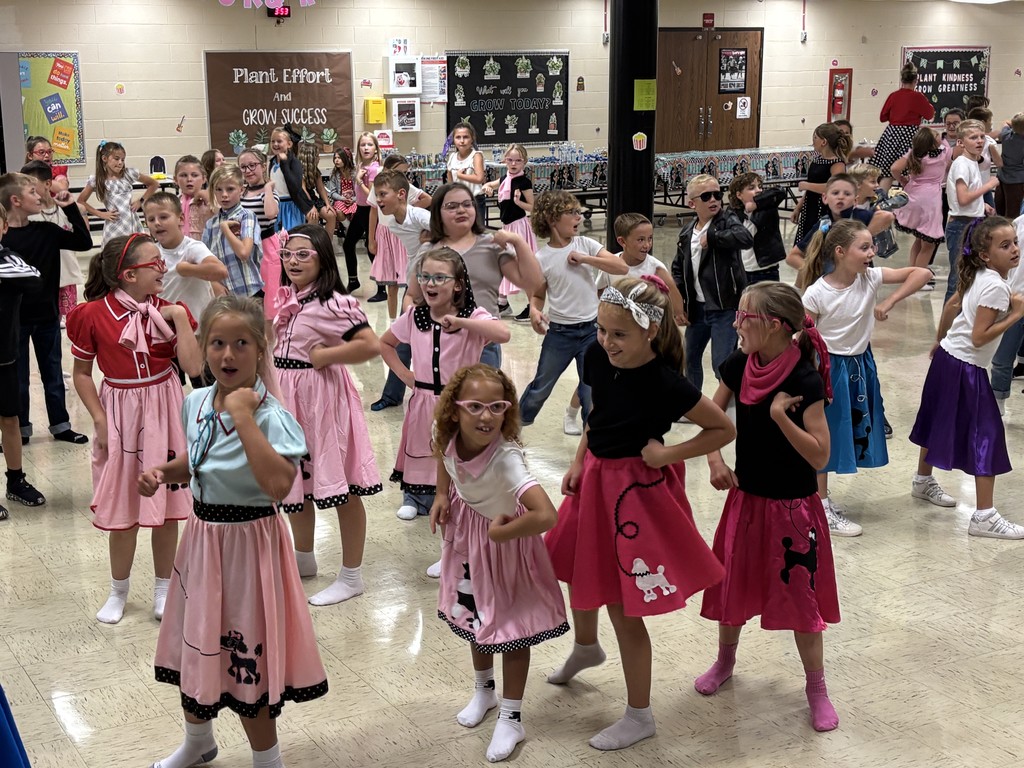 L.T. Ball third graders dressed up in fifties style for their sock hop.  