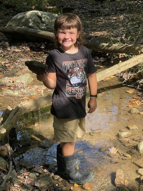 Exploring nature at Charleston Falls. 