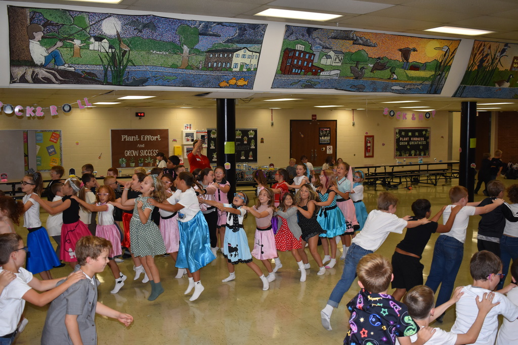 Third graders at the after-school sock hop.