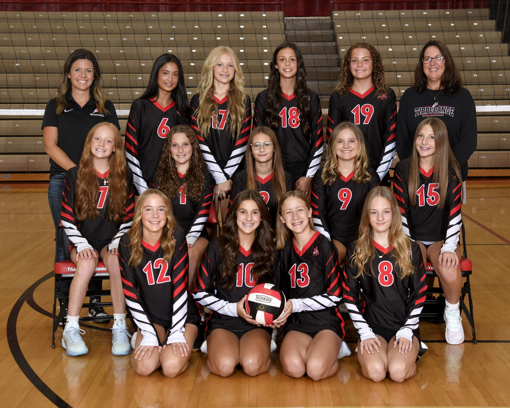 TMS 7th grade volleyball game.