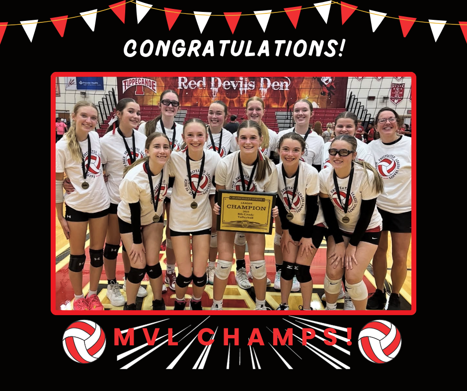 MVL Champs.  TMS 8th grade volleyball.