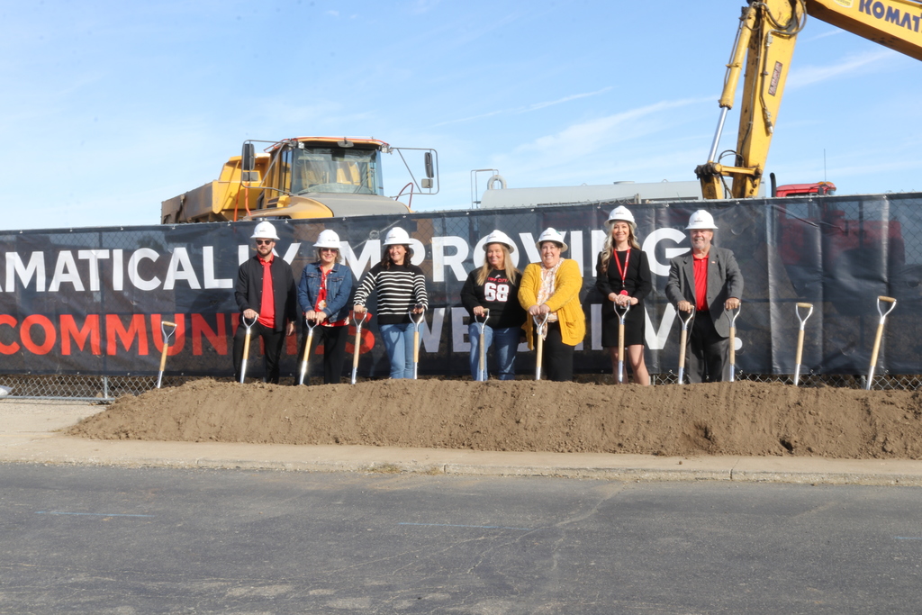 Groundbreaking ceremony for the new PK-8 school. 