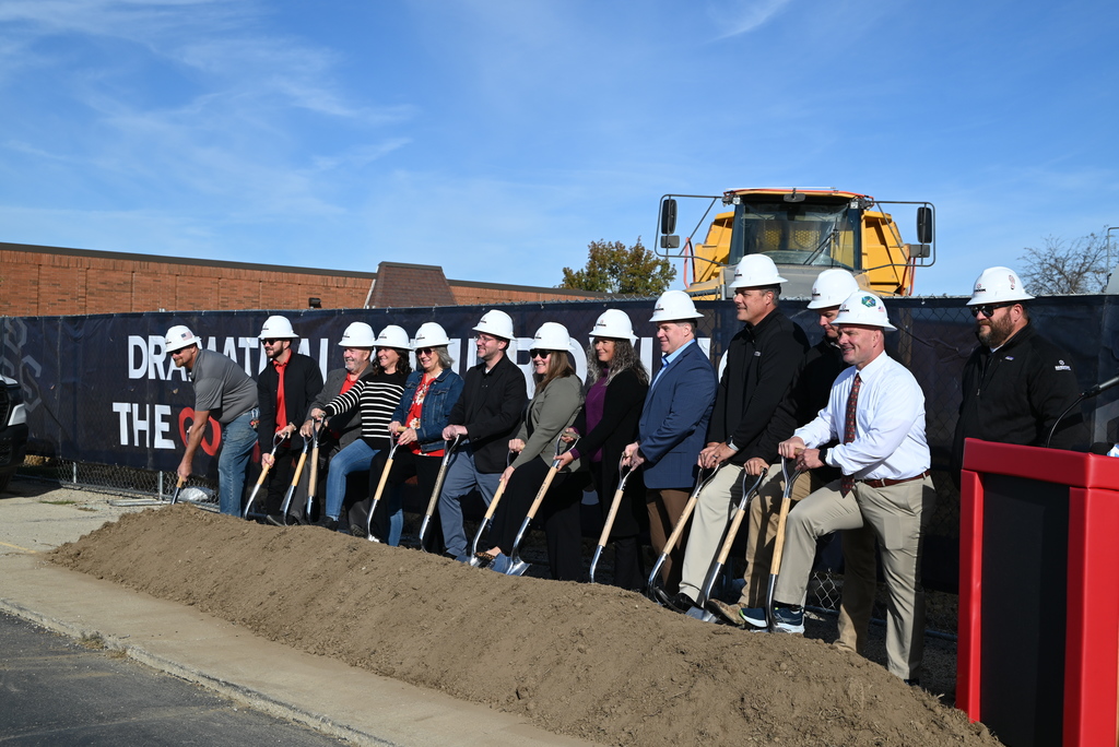 Groundbreaking ceremony for the new PK-8 school. 