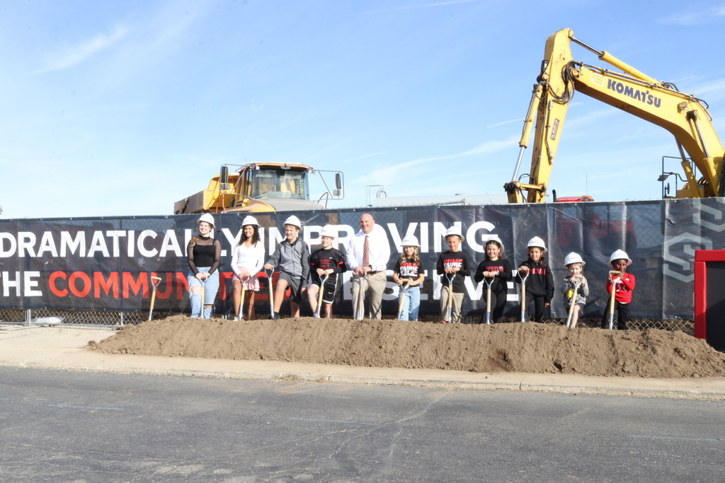 Groundbreaking ceremony for the new PK-8 school. 