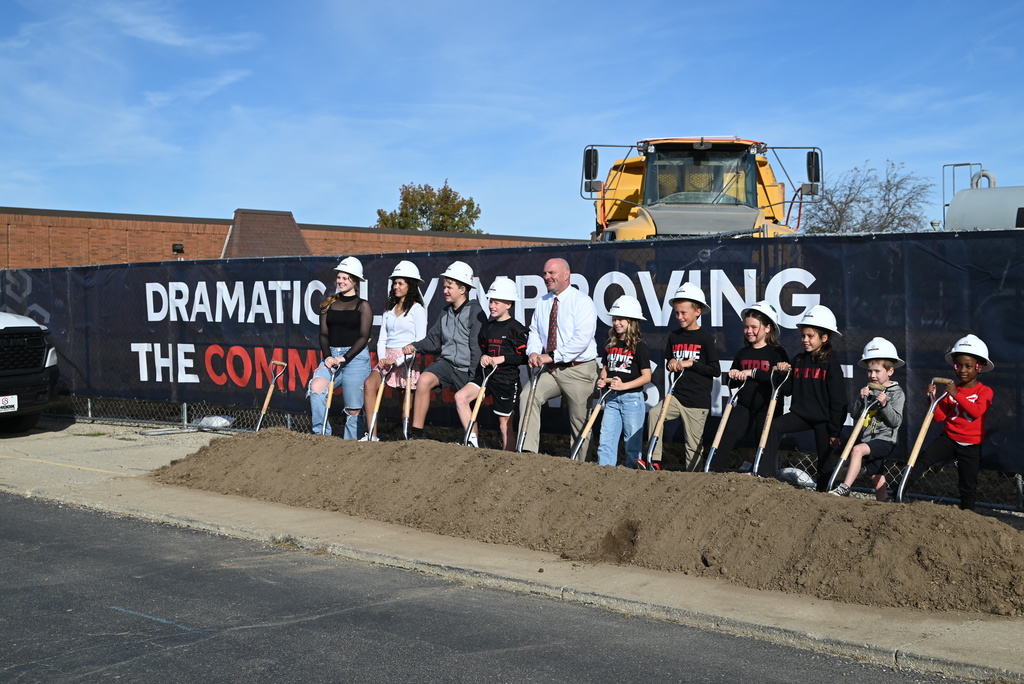 Groundbreaking ceremony for the new PK-8 school. 