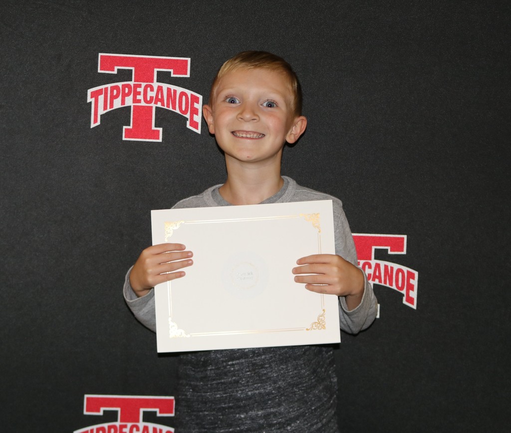 Broadway Elementary student honored for his positive attitude.