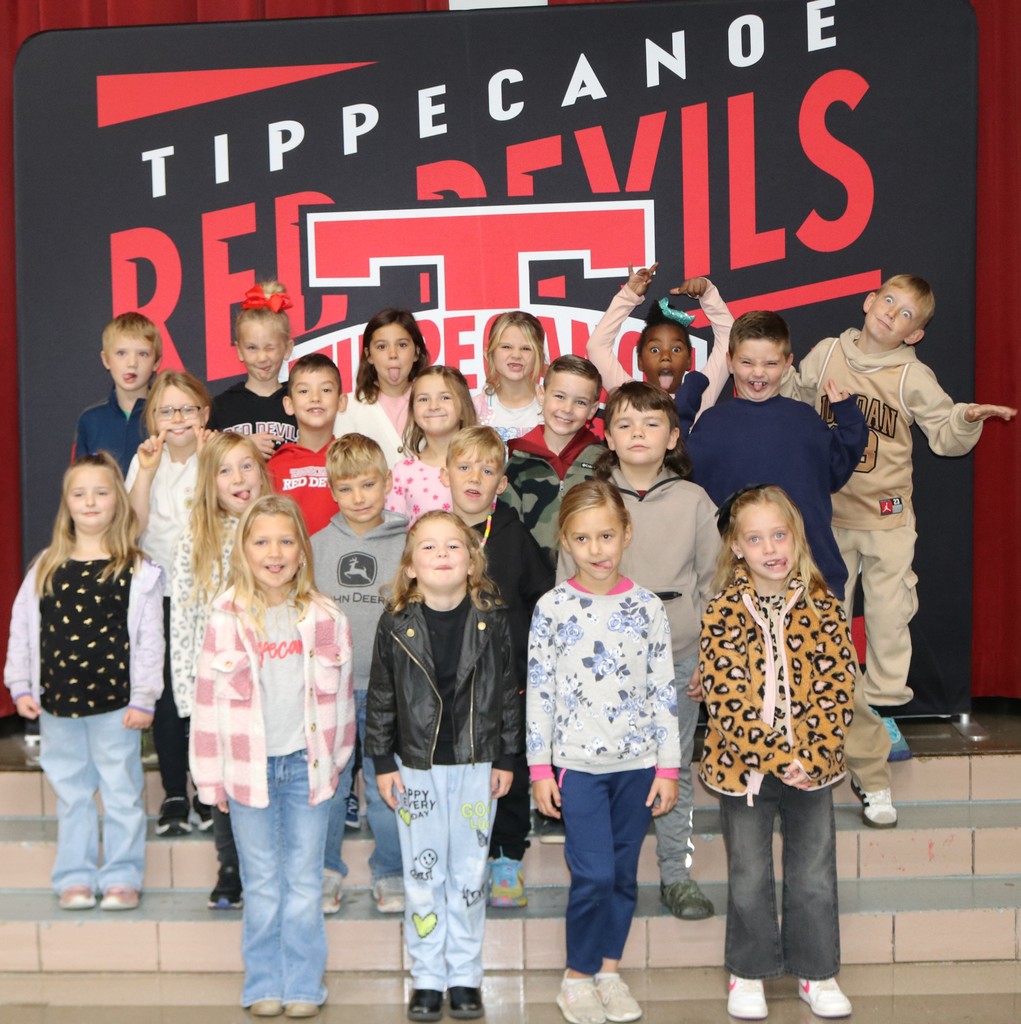 Broadway Elementary Super Citizens for October get a little silly for a photo.