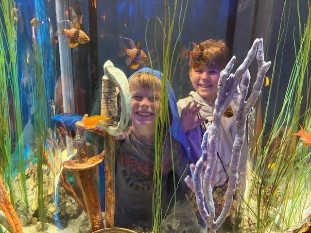 L.T. Ball third graders at the Newport Aquarium. 