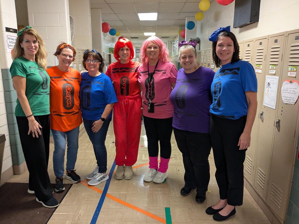 Broadway Elementary staff dressed up for Halloween.  