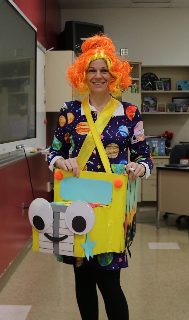 THS staff and students dressed up in Halloween costumes.