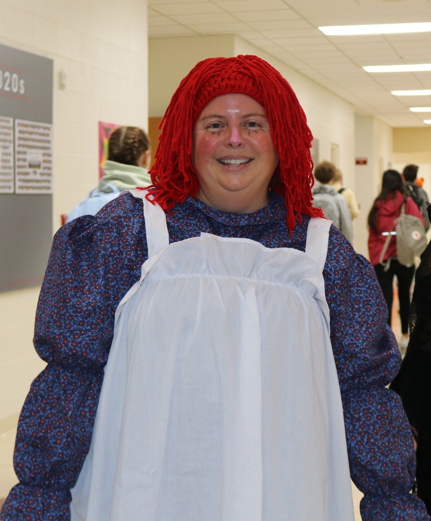 THS staff and students dressed up in Halloween costumes.