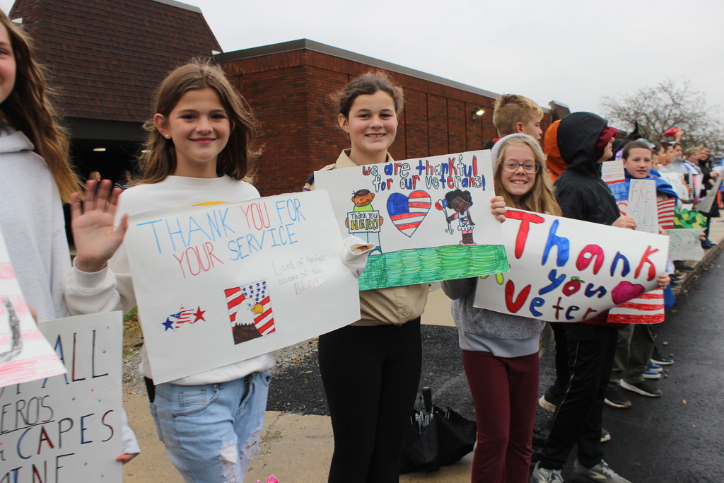 L.T. Ball students host the Parade of Heroes for our Veterans.  