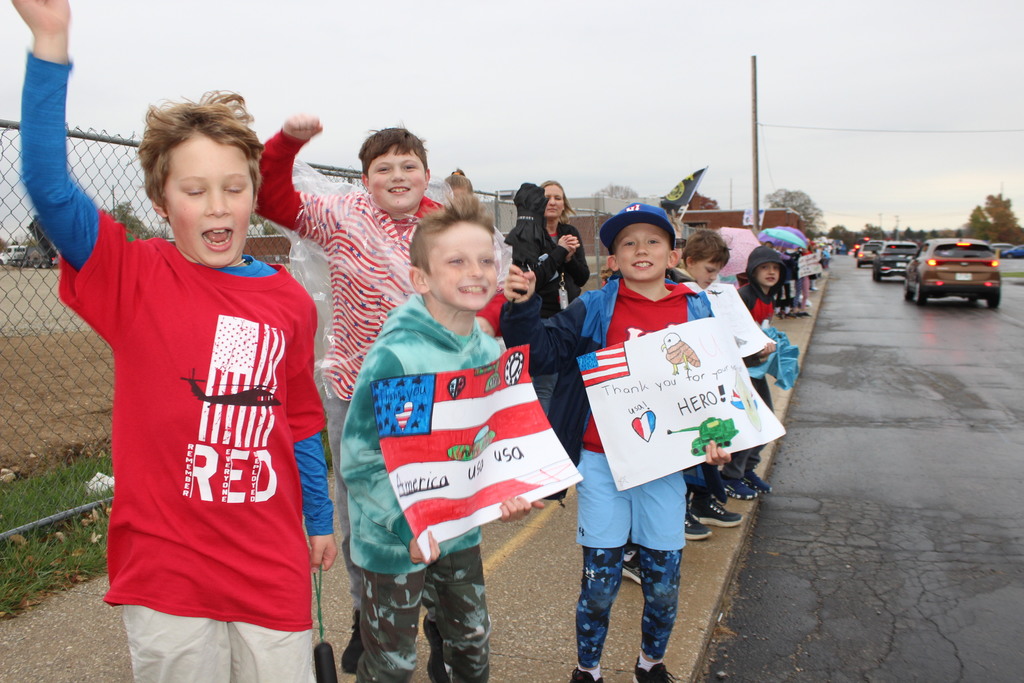 L.T. Ball students host the Parade of Heroes for our Veterans.  