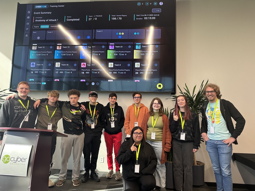 THS Cyber Security class at a hacking competition.  