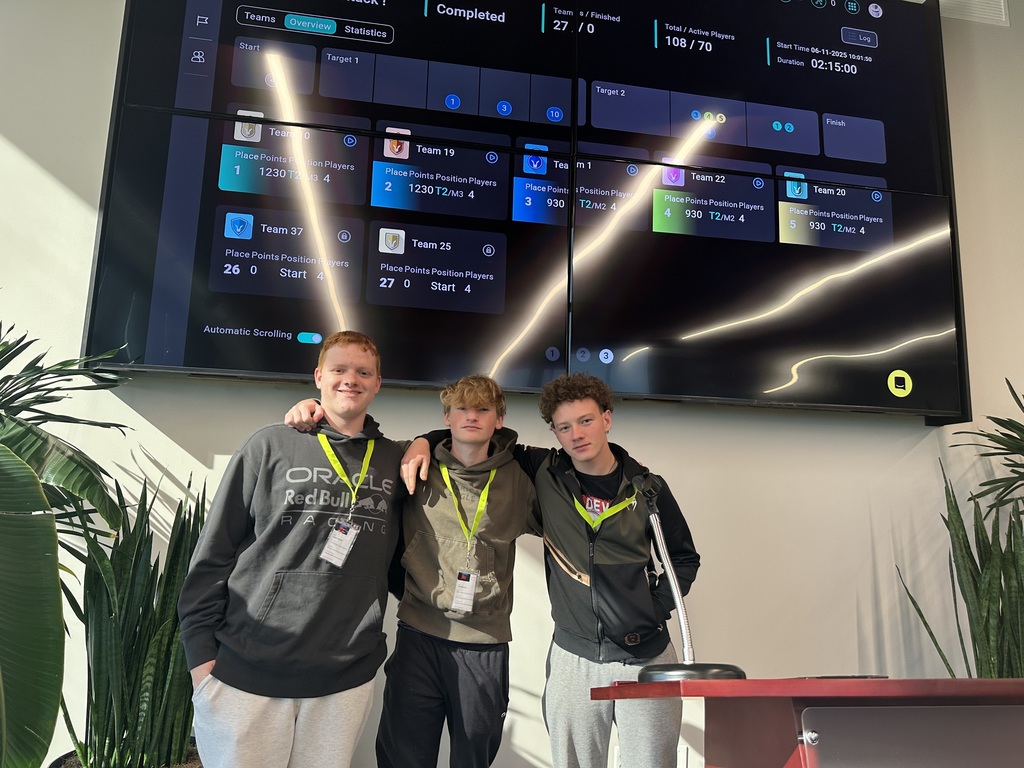 THS Cyber Security class at a hacking competition.  