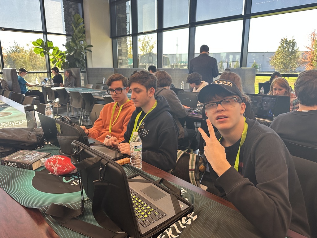 THS Cyber Security class at a hacking competition.  