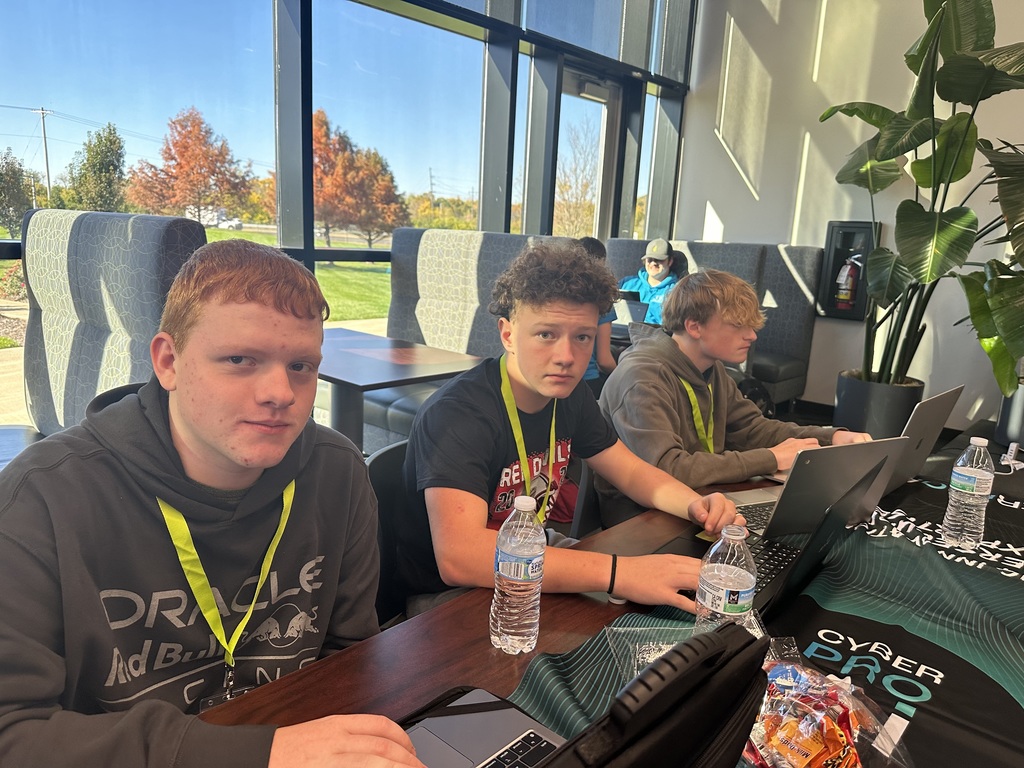 THS Cyber Security class at a hacking competition.  