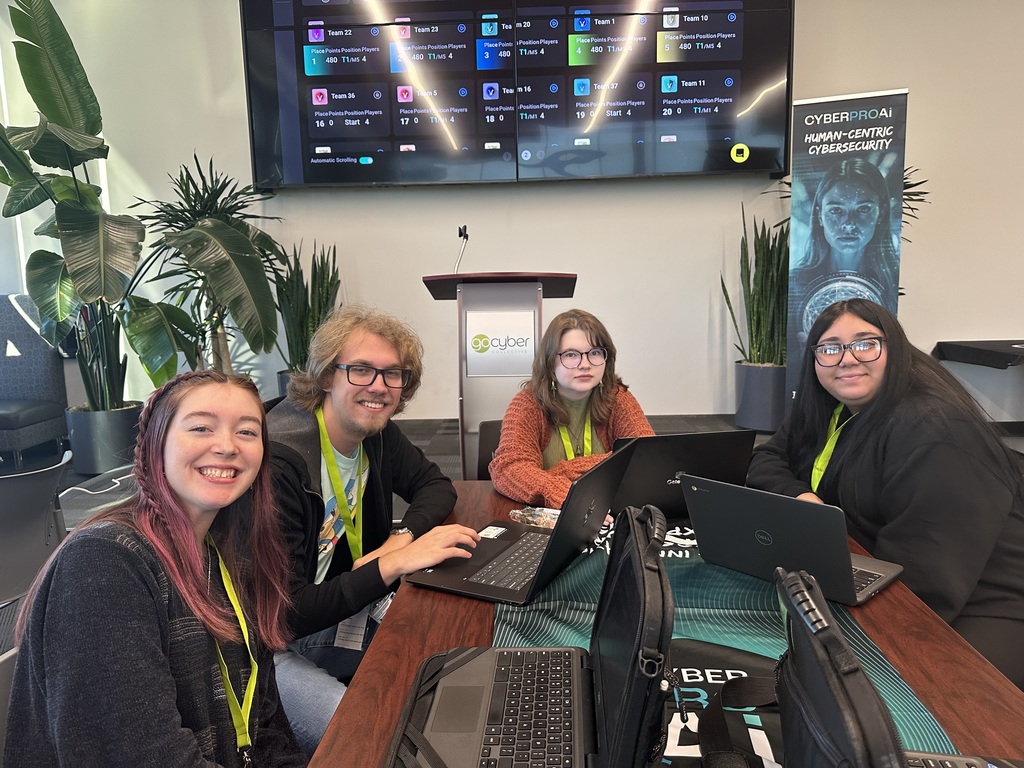 THS Cyber Security class at a hacking competition.  