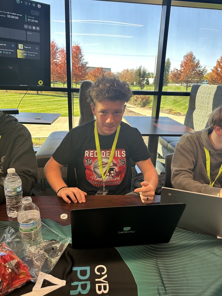 THS Cyber Security class at a hacking competition.  