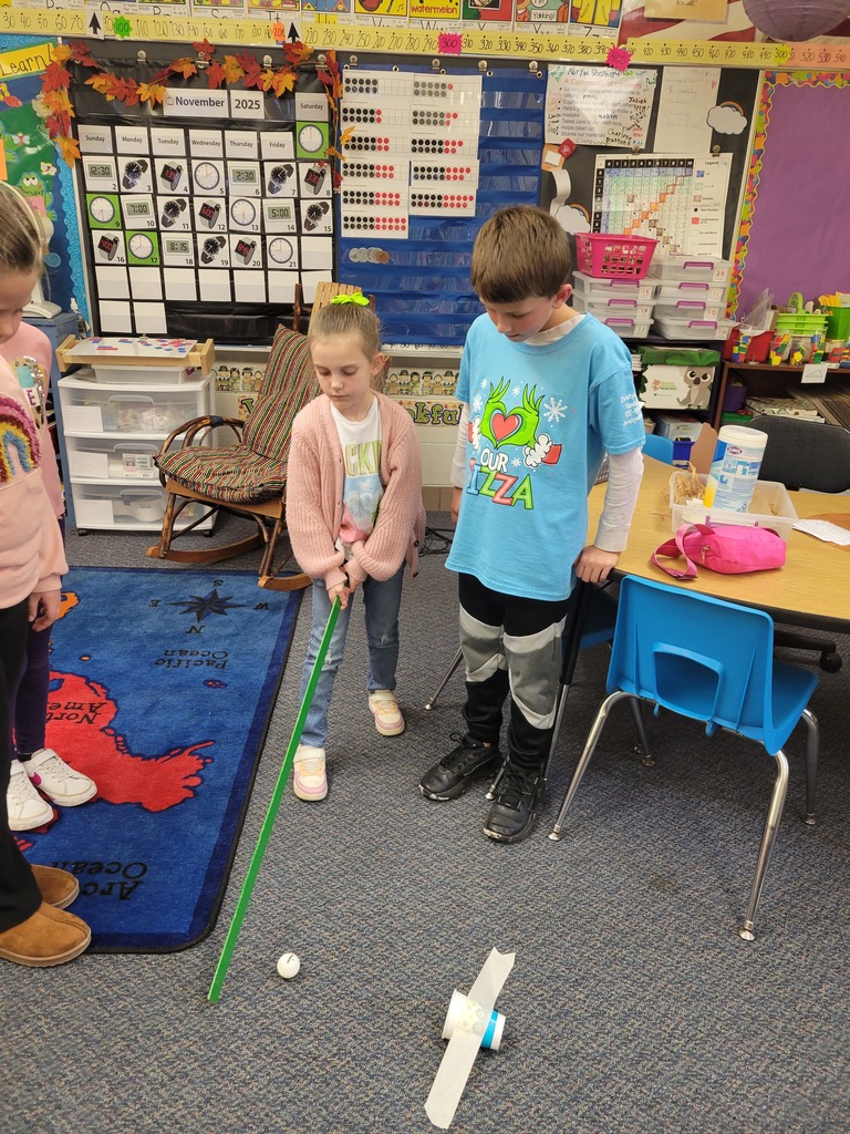 Broadway Elementary second graders learned about force and motion and designed a putt putt course.