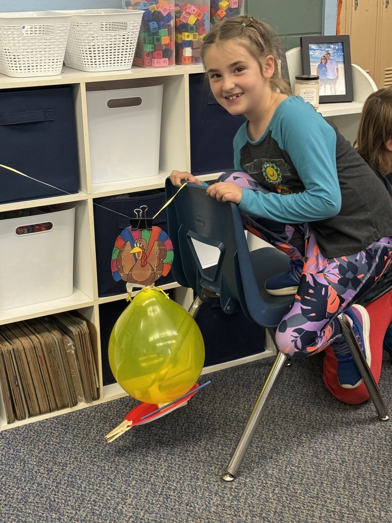 Broadway Elementary students learn about force and pull and then create turkey transports.  