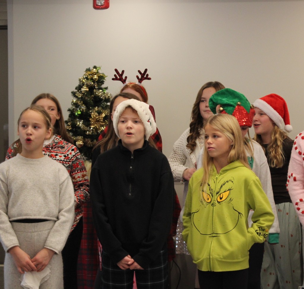 L.T. Ball 5th graders sing some holiday music for members of the Tipp Senior Center.  