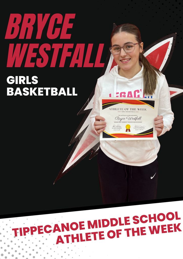Tippecanoe Middle School Athlete of the Week Bryce Westfall.
