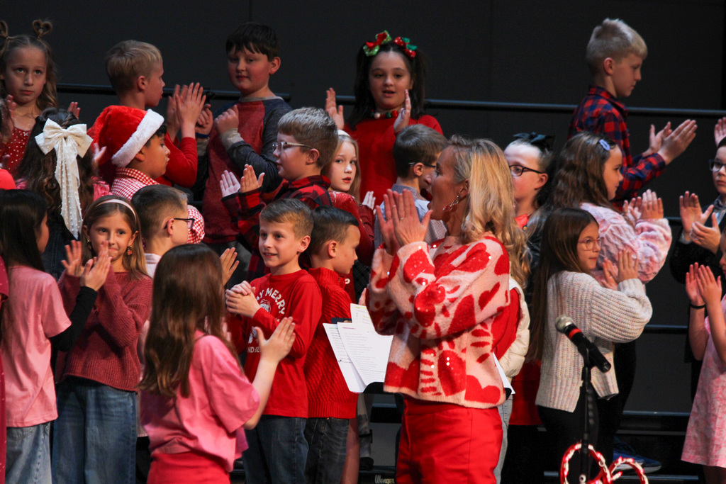 L.T. Ball third graders at their musical performance, Family, Fun, & Love.