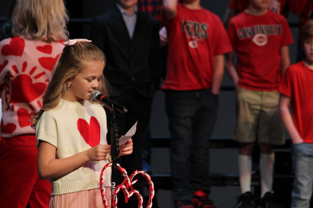 L.T. Ball third graders at their musical performance, Family, Fun, & Love.