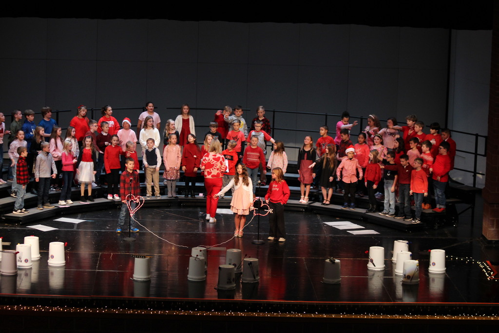 L.T. Ball third graders at their musical performance, Family, Fun, & Love.
