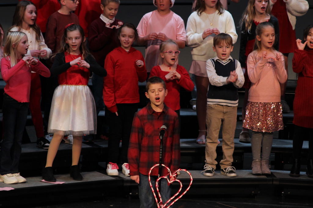 L.T. Ball third graders at their musical performance, Family, Fun, & Love.