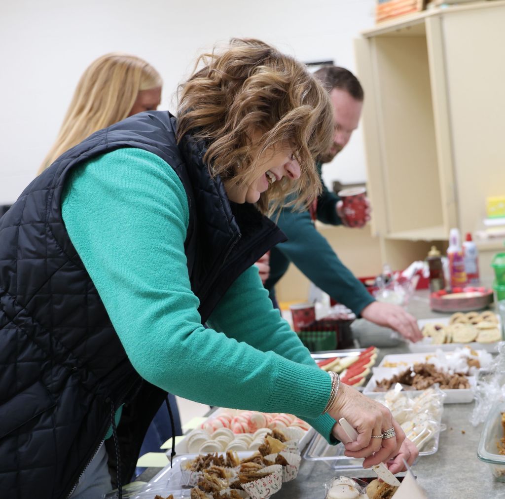Picking out the treats homemade by Mrs. Weaver.  