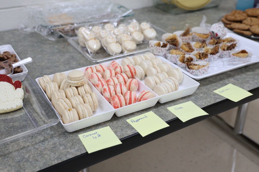 Three different kinds of macarons.