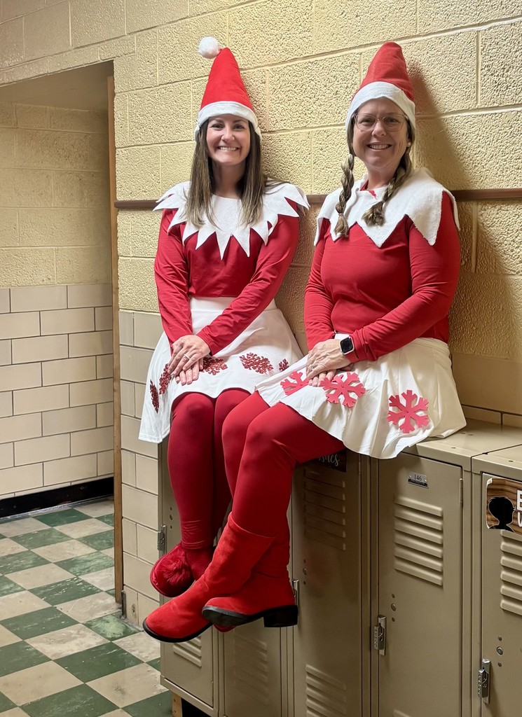 Elf on the Shelf.  Two teachers are ready for duty.