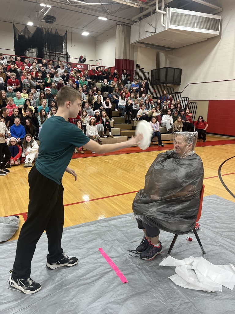 Tippecanoe Middle School Pie in the Face PBIS reward.