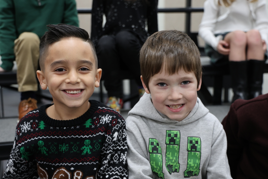 Broadway Elementary students show their holiday spirit before their concert.