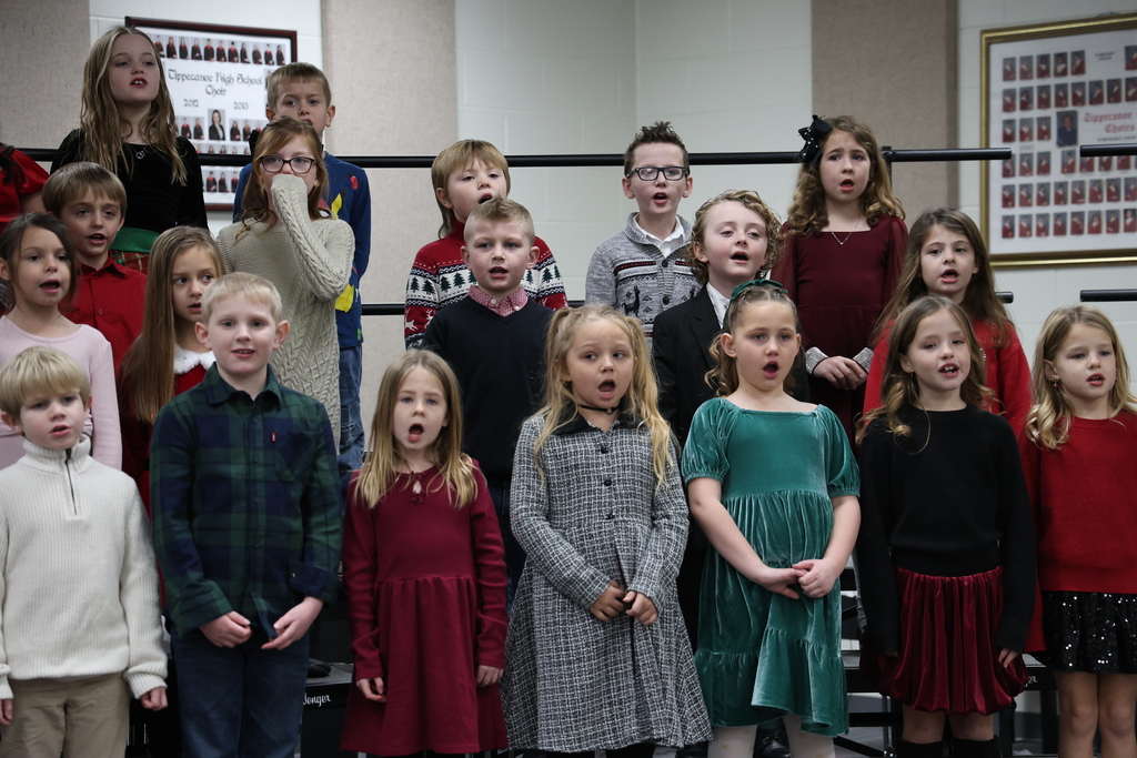 Broadway Elementary students show their holiday spirit before their concert.