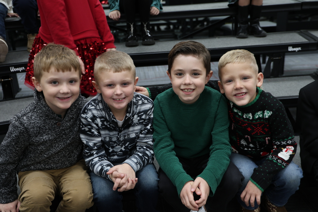 Broadway Elementary students show their holiday spirit before their concert.