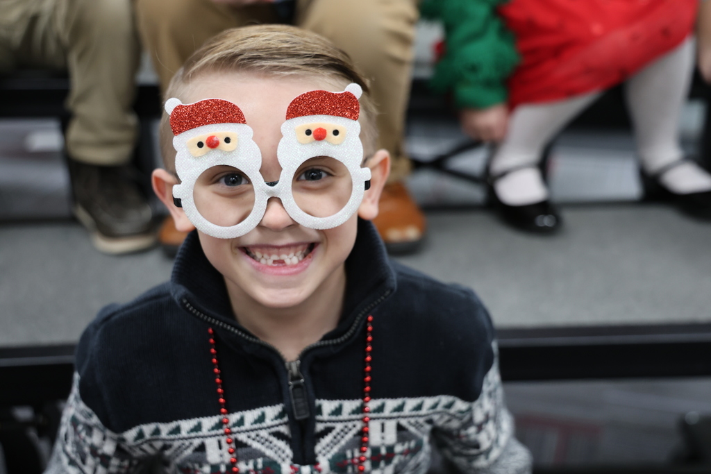 Broadway Elementary students show their holiday spirit before their concert.