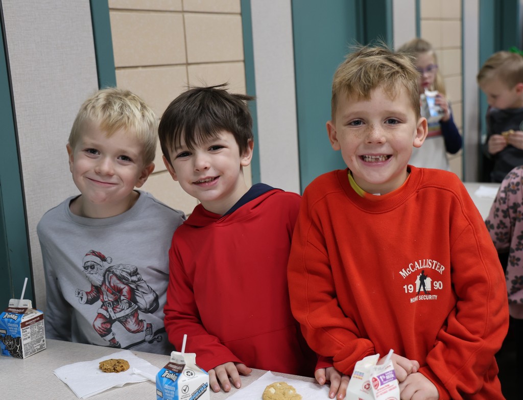 Cookies and milk with TMS Design Thinking students.