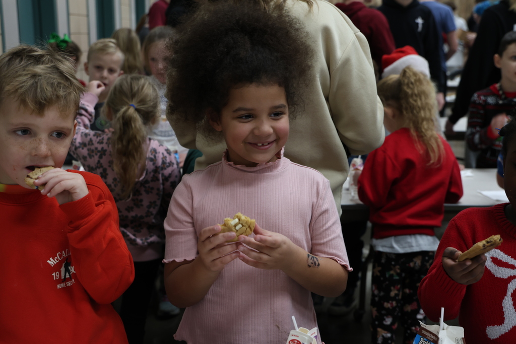 Cookies and milk with TMS Design Thinking students.
