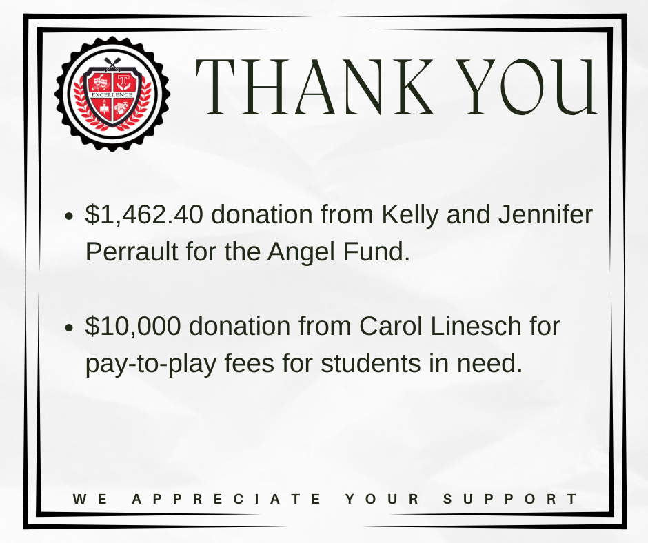 Thank you graphic for December donations.  