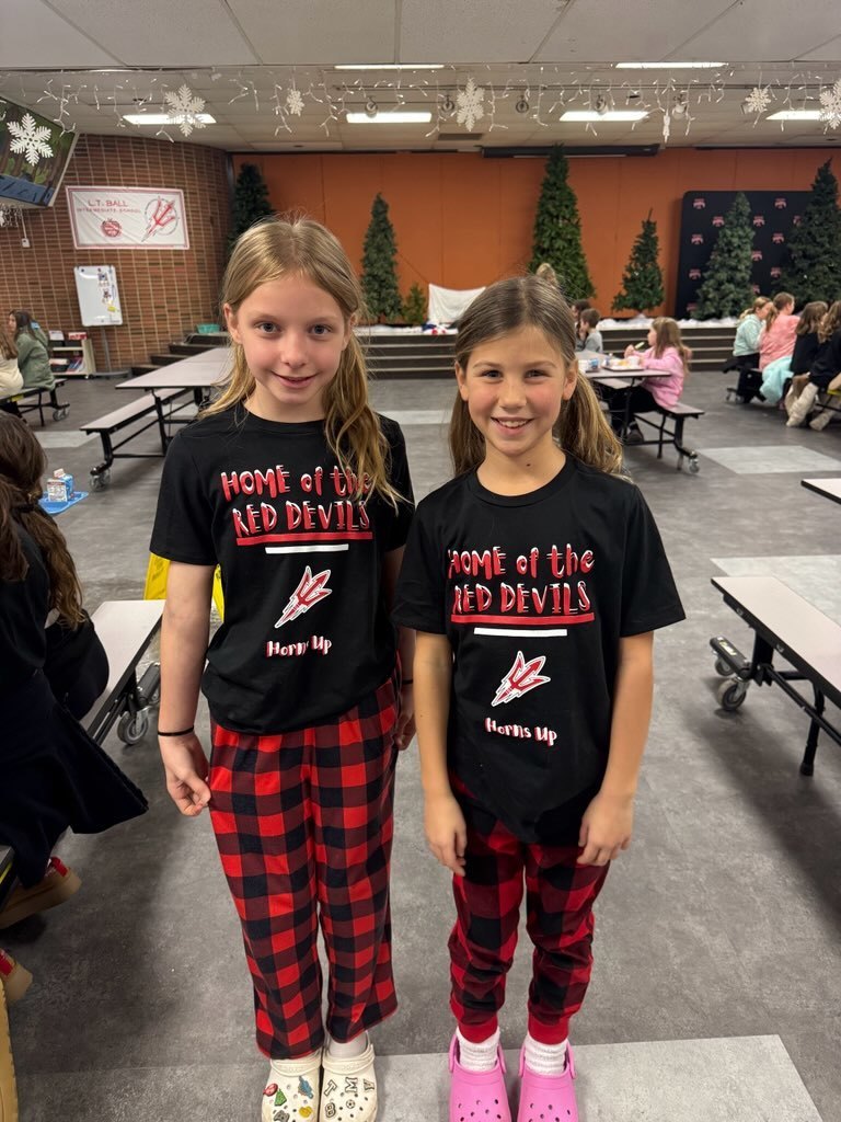 L.T. Ball students are all smiles in their matching outfits on Twins Day.