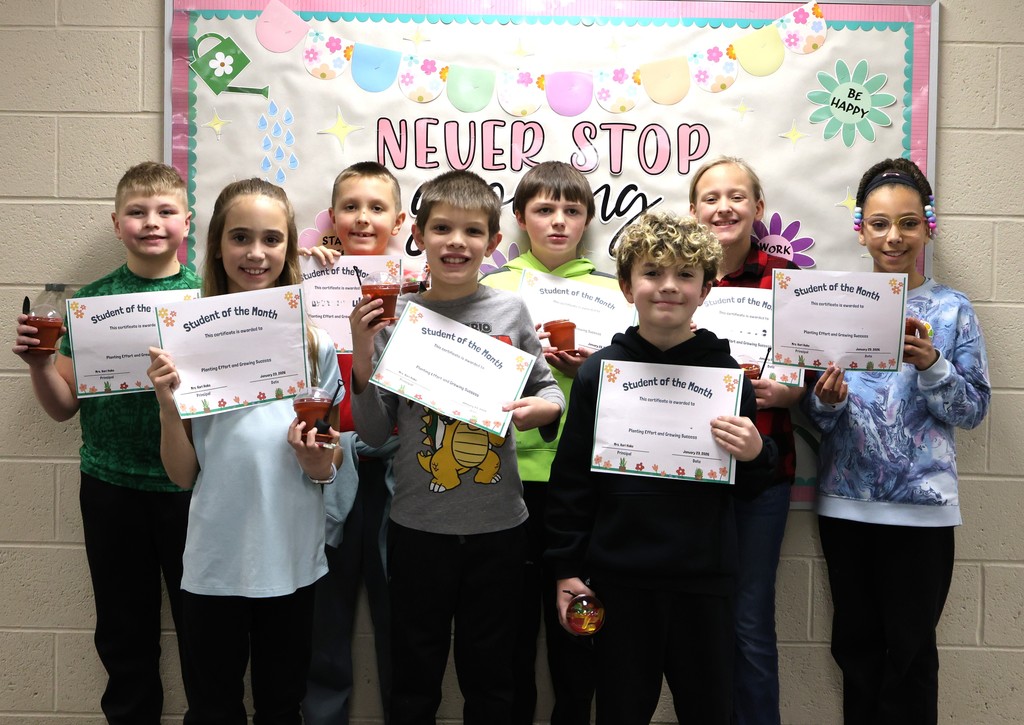 L.T. Ball third graders who are Growth Students of the Month.  