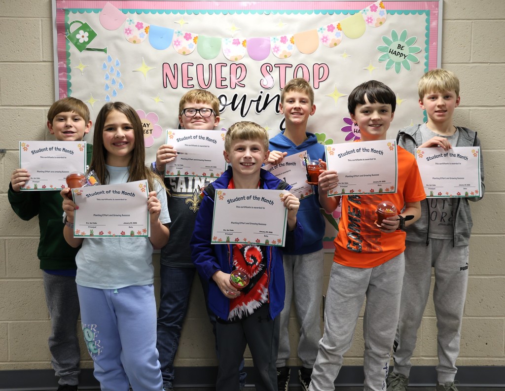 L.T. Ball third graders who are Growth Students of the Month.  